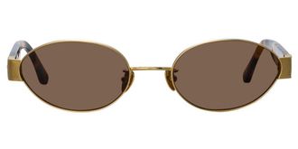 Linda Farrow SADIE LFL1469 C3 Womens Sunglasses Gold Size 53