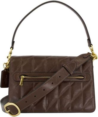 Coach Quilted Cowhide Shoulder Bag Brown
