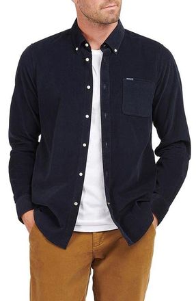 Barbour Ramsey Tailored Fit Corduroy Button-Down Shirt in Navy at Nordstrom, Size Xx-Large
