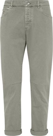 Brunello Cucinelli dyed slim-fit jeans - men - Cotton/Elastane - 56 - Green