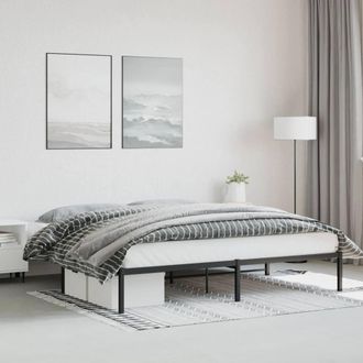 Berkfield Home Metal Bed Frame Black 200x200 cm