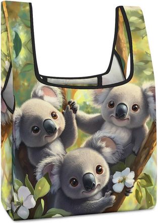 Generic Cute Koala Bears Shopping Bag Reusable Grocery Tote Bag Foldable Handbag for Travel Picnic