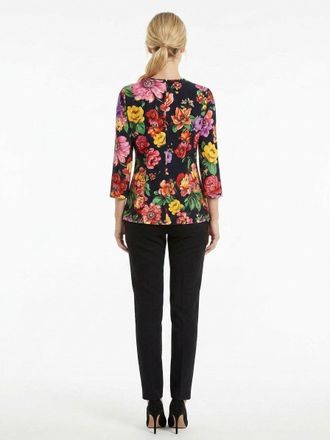 Dolce & Gabbana Floral Print Viscose Blouse - Black