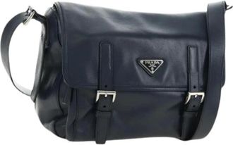 Prada Pre-owned Vintage Schoudertas - Dames - Vintage Schoudertas - Blauw - ONE Size - Leer - Vintage