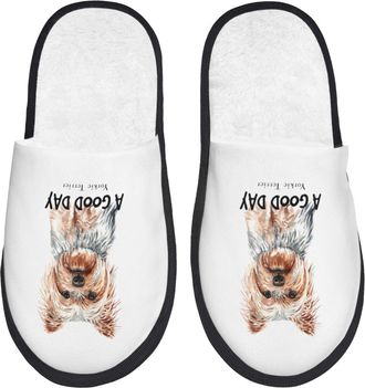 Generic Home Slippers Portrait Of Hound Slippers Casual Warm House Slipper For Indoor Bedroom Party L