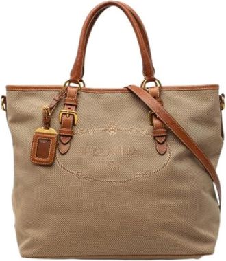Prada Pre-owned Tote Bags, female, Brown, Size: ONE SIZE Pre-owned Satchel