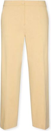 Elena Miro Geknipte Gabardine Broek - Dames - Vrijetijds broeken - Beige - 7XL - Katoen - Broeken