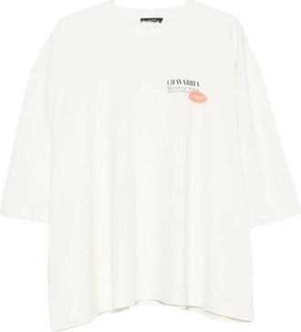 Willy Chavarria Tops, Heren, Wit, S, Katoen, Total Transformation Buffalo Tee