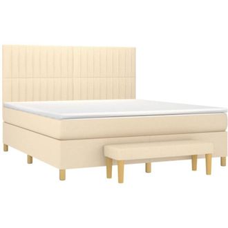 vidaXL Vidaxl - Cama Box Spring Con Colch&oacute;n Tela Color Crema 180x200 Cm