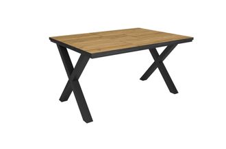 Skraut Home Skraut Home - Mesa Comedor, Mesa Fija Cocina Y Sal&oacute;n, 140x90x74cm, Para 6 Comensales, Muebles Comedor, Estilo Industrial, Roble Y Negro