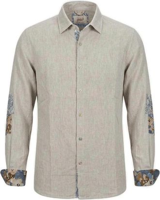 Bob Holes T519 Linnen Shirt - Heren - Casual Overhemden - Groen - M - Linnen - Overhemden