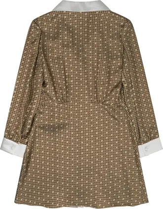 Celine Silk Twill Mini Shirt Dress - Brown
