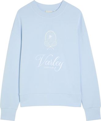 Varley Rasco Namesake Embroidered Stretch-jersey Sweatshirt - Light Blue - Xxs (UK4 / Xxs)