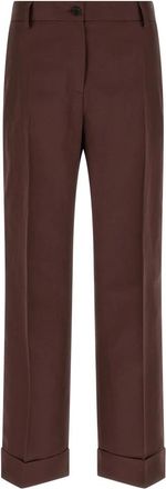Alberto Biani Charlie Broeken - Dames - Straight fit broeken - Bruin - M - Leer - Broeken