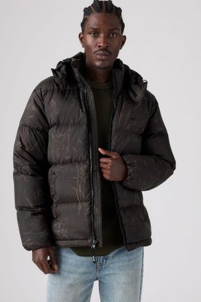 Levi's Rockwell Hooded Puffer - Hombre - 2XL - Negro / Grassland Camo Dark Tonal