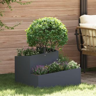 Berkfield Home Plastic Planter Anthracite Plastic Medium Durable