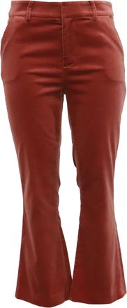 Frame Denim Frame Flared Trousers in Rust Orange Cotton