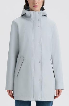 Hunter Acacia Rubberized Water-Repellent Rain Jacket in Silver Grey at Nordstrom, Size X-Small