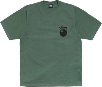 St&uuml;ssy Tops, Heren, Groen, M, Katoen, Oversized Katoenen T-shirt met Pigmentverf