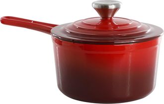 MegaChef 2 Quart Enameled Cast Iron Sauce Pan in Red at Nordstrom