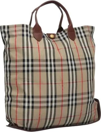 Burberry Pre-owned Tote Bags, female, Beige, Size: ONE SIZE Pre-owned Canvas Tote Bag