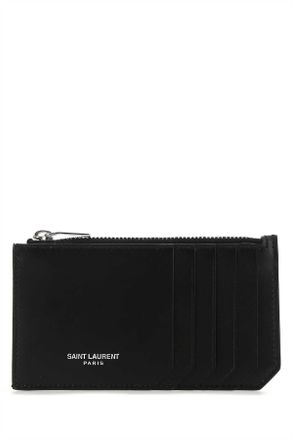 Saint Laurent Black Leather Card Holder