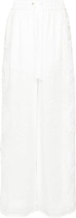 Zimmermann Halliday wide-leg trousers - women - Polyester/Linen/Flax/Cotton - 2 - White