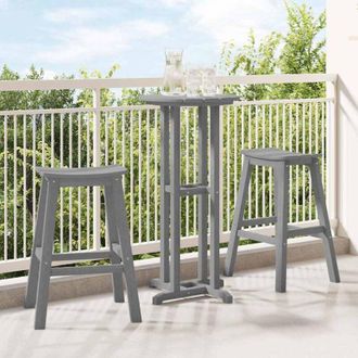 vidaXL Taburete De Bar 2 Pcs Gris Claro 52 X 43 X 73.5cm Pl&aacute;stico Vidaxl