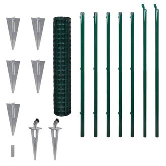 Berkfield Home Euro Fence Steel 10x1.5 m Green
