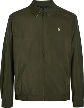Polo Ralph Lauren Windbreaker Logo Brushed Poplin Bomber Jacket - Olive - Xxl