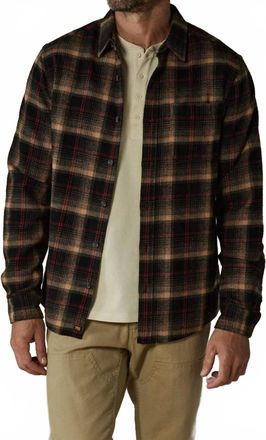 The Normal Brand Louis Heavyweight Flannel Shirt In Black Plaid