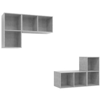 Berkfield Home Wall-mounted TV Cabinets 4 pcs Concrete Grey Engineered Wood