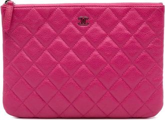 Chanel 2014-2015 Small Quilted Caviar O Case clutch bag - Pink