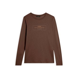 Freddy T-shirt donna lunga con spacchi e grafica brillante