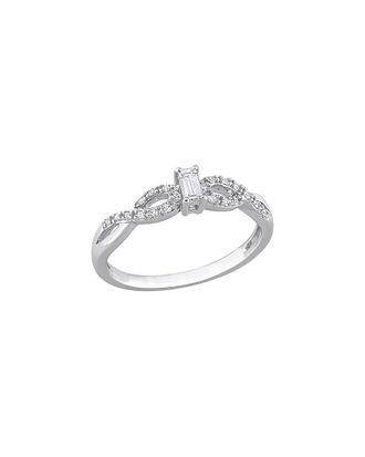 Rina Limor Silver 0.29 ct. tw. Diamond & Lab-Grown Created White Sapphire Infinity Ring