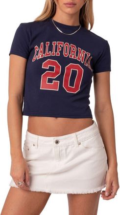 Edikted California Graphic T-Shirt in Navy at Nordstrom, Size X-Small
