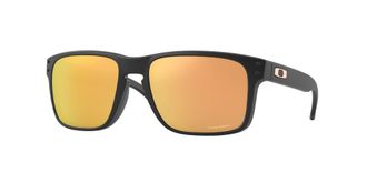 Oakley Mens OO9244 Holbrook Asian Fit Rectangular Sunglasses, Matte Black/Prizm Rose Gold, 56 mm