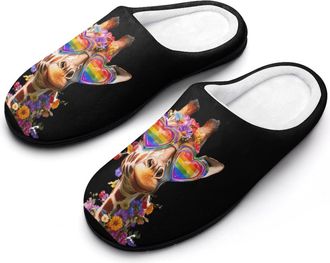 Generic Giraffe Print Womens Slippers Winter Warm House Shoes Indoor Outdoor Hotel Slipper