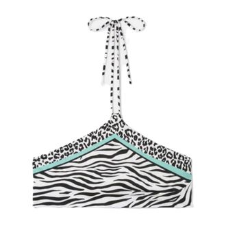MC2 Saint Barth Bikinis, female, Multicolor, Size: XS Nairobi Foulard Bandeau Bikini Top With Central Lace