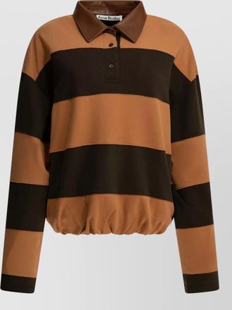 Acne Studios striped long sleeve top contrast collar hem