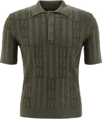 Fendi Gevlochten Gebreide Polotrui - Heren - Polos - Groen - L - Tops