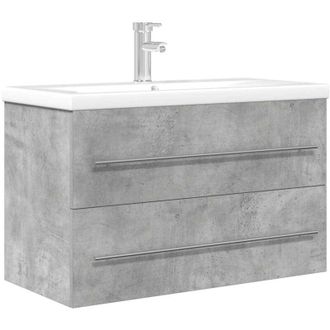 vidaXL vidaXL Set Mobili da Bagno 2 pz Grigio Cemento in Legno Multistrato