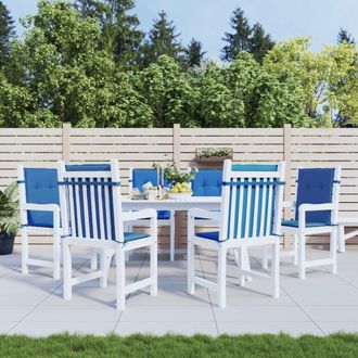 vidaXL Coj&iacute;n Silla Jard&iacute;n Respaldo Bajo 6 Uds Tela Oxford Azul Vidaxl