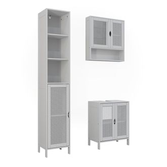 Vicco Juego De Muebles De Ba&ntilde;o De 3 Piezas Liora, Blanco, 3 Partes, Vicco