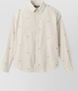Jacquemus simon long sleeves striped collar shirt