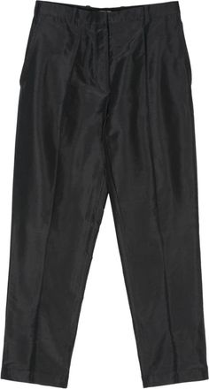Hermès 2010s slim-cut trousers - women - Silk - 36 - Black