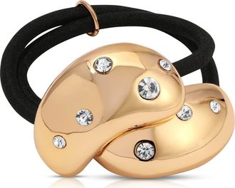 Ettika Crystal Studded Double Nugget Hair Tie in Gold at Nordstrom