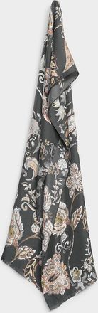Simons Womens Pure silk lightweight abstract-floral scarf