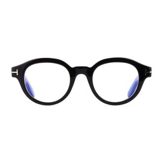 Tom Ford Round Full Rim Black Frame Eyeglasses - Black