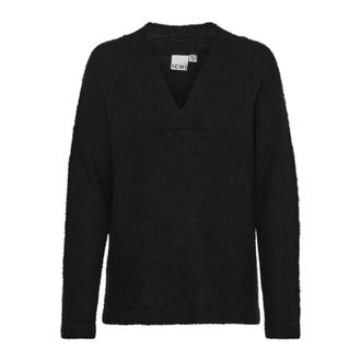 Ichi Prendas de Punto con Cuello en V - Knitwear - Mujer - Negro - XS